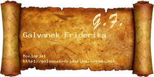 Galvanek Friderika névjegykártya